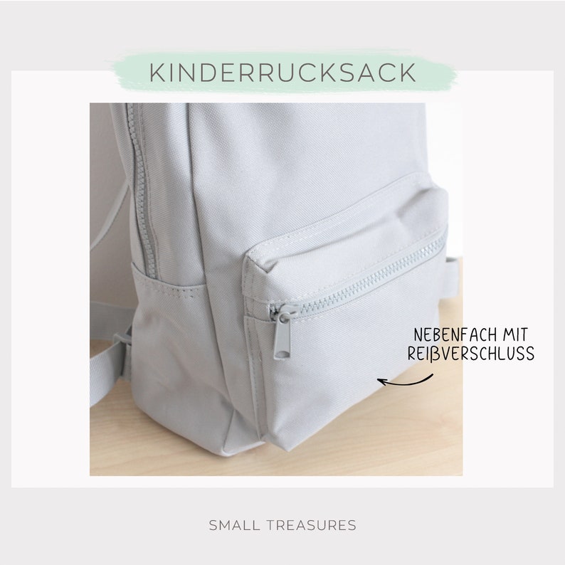 Kindergartenrucksack Dino Mädchen, Kindergartentasche personalisiert, Farbauswahl, Geschenkidee für Kinder, Kindergartenkind immagine 6