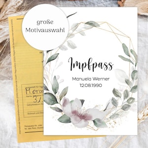 Impfpass Schutzhülle Impfheft personalisiert, Impfpasshülle Designauswahl Impfausweis