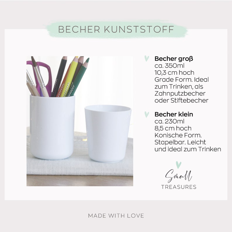 Trinkbecher Kinderbecher Kunststoff, personalisiert mit Namen, Bär image 4