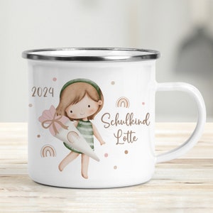 Tasse zur Einschulung mit Name Geschenkidee Mädchen