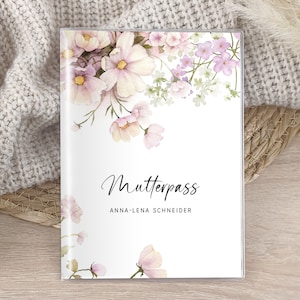 Mutterpasshülle personalisiert Wildblumen pastell