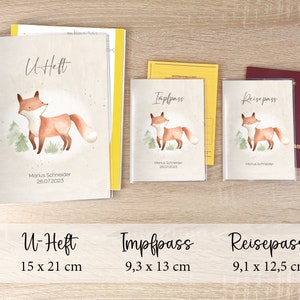 U-Heft-Hülle Impfpass Reisepass, personalisiert Fuchs Bild 2