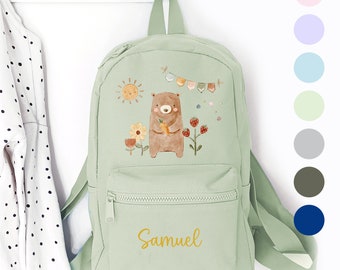 Kindergartenrucksack Bär, Kindergartentasche personalisiert, Farbauswahl, Geschenkidee für Kinder, Kindergartenkind