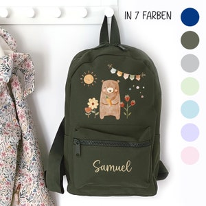 Kindergartenrucksack Bär, Kindergartentasche personalisiert, Farbauswahl, Geschenkidee für Kinder, Kindergartenkind afbeelding 2