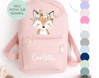 Kindergartenrucksack Tiere Mädchen | Kindergartentasche personalisiert | viele Farben | Geschenkidee für Kinder | Kindergartenkind