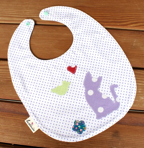 Babylätzchen Katze In Pünktchen Baby Bib Feeding Bib Baby Bandana Bib Scarf Bib Baby Shower Gift Baby Boy Bib Baby Girl Bib