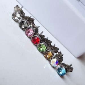 Titanium 4mm Studs Made With Titanium. Small Unisex Earrings  for Cartiledge or Lobe Piercings.