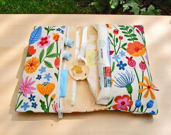 Diaper bag, changing bag, changing mat, flowers