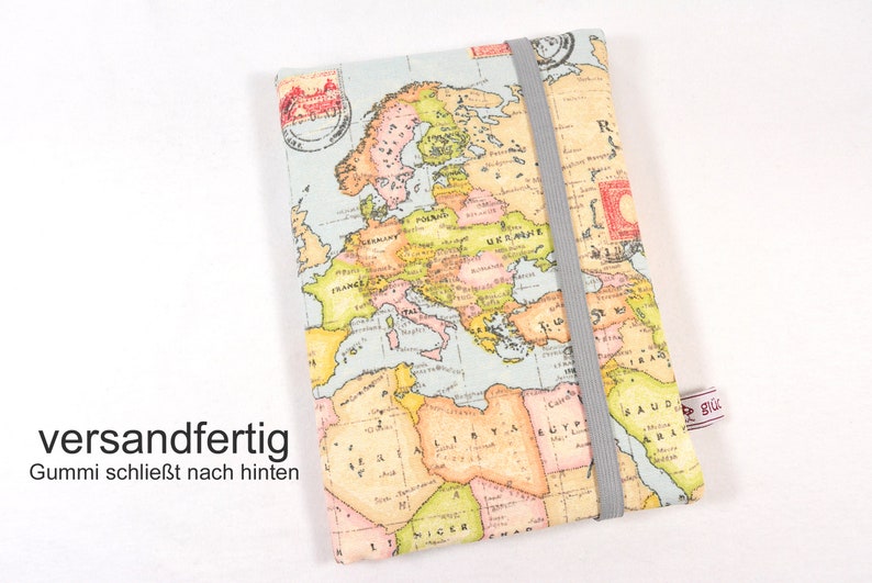 versandfertige Reisepasshülle Reiseetui Weltkarte Bild 6
