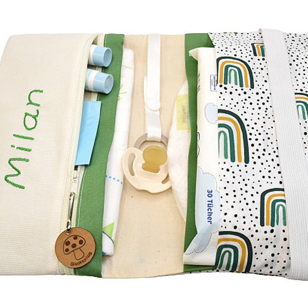 Diaper bag changing mat with name