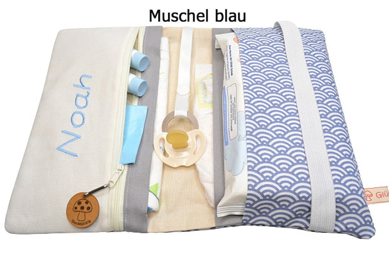 Windeltasche mit Namen blau