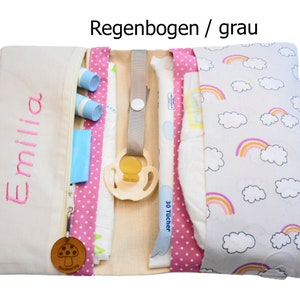 Windeltasche mit Namen Regenbogen Mädchen