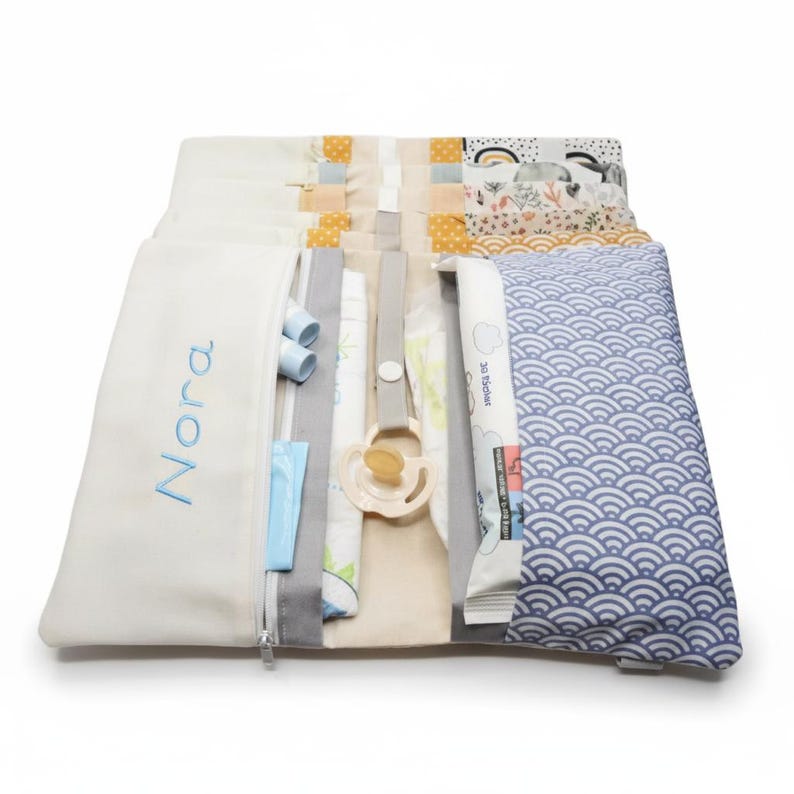 Personalized diaper bag in various cotton fabrics image 1