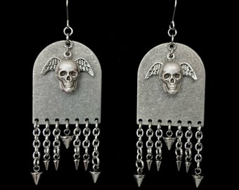 Death's Head - Statement Earrings - Gothic - Spooky - Autumn - Halloween