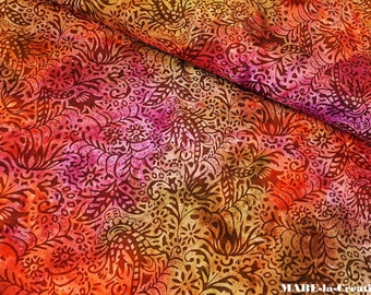 Baumwollstoff, Popeline, BATIK COTTON - CORAL