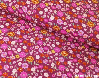 Jersey Digital FLOWERS - CERISE, Stretch-Jersey