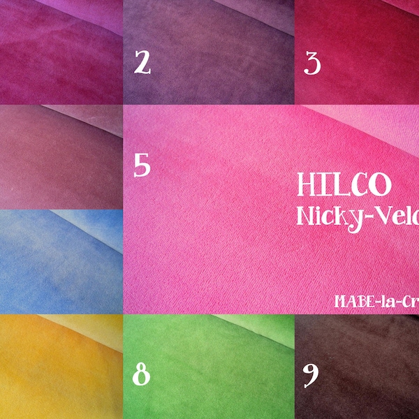 Nicky, tessuto, HILCO, tinta unita, 50 cm - colore tra cui scegliere - Tessuto Nicky, Nicky al metro, Velluto Nicky