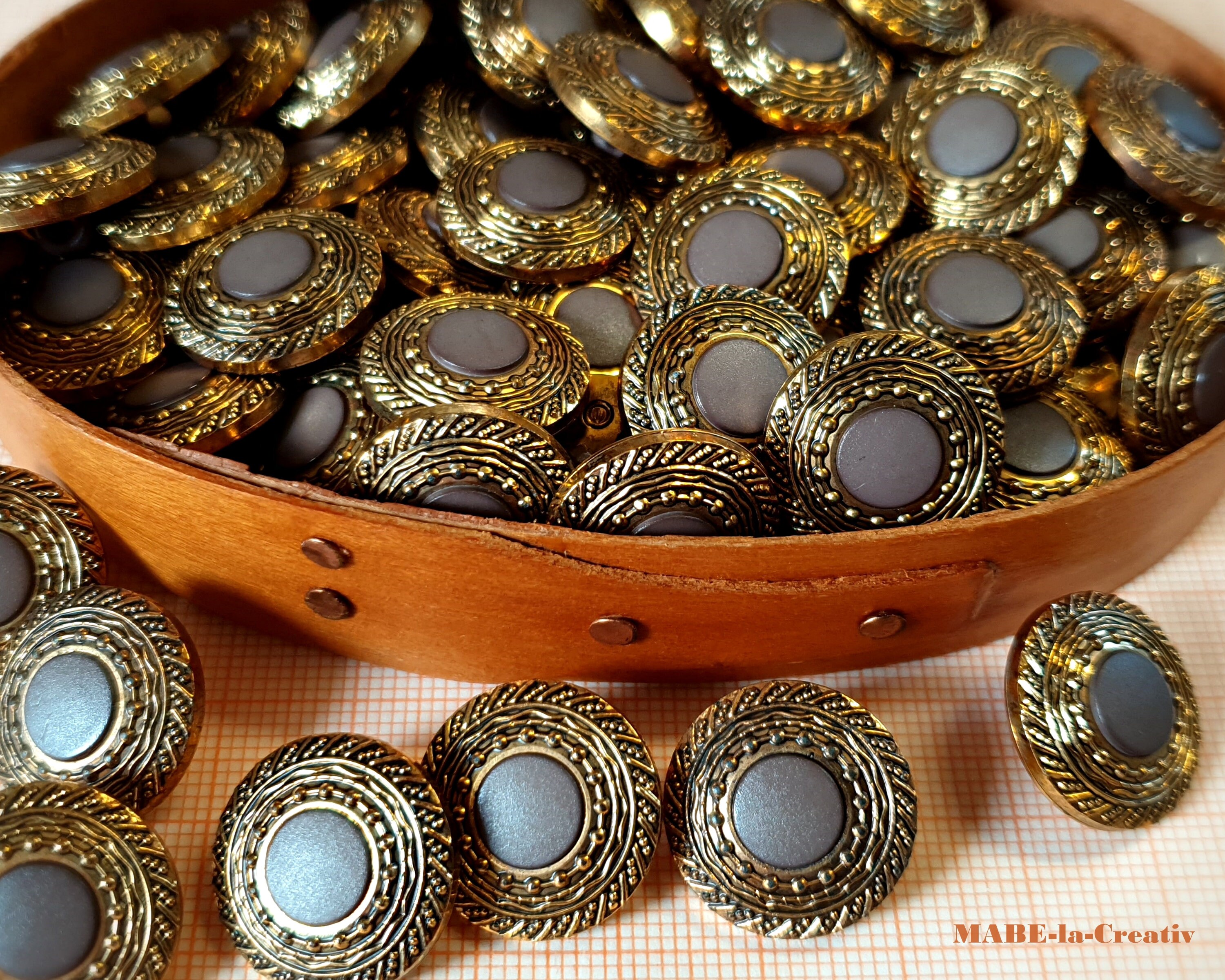 10 bottoni per Dirndl in metallo, 13 mm