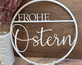 Lettering "Happy Easter" made of wood