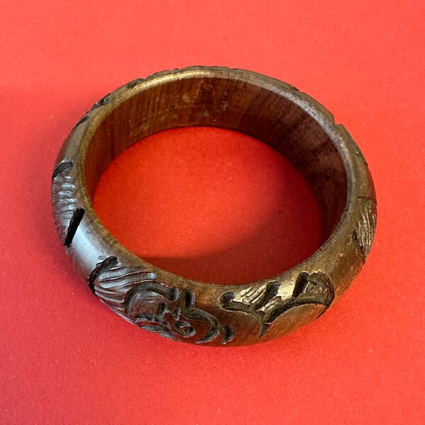 1980s Gianfranco Ferré round wooden bangle