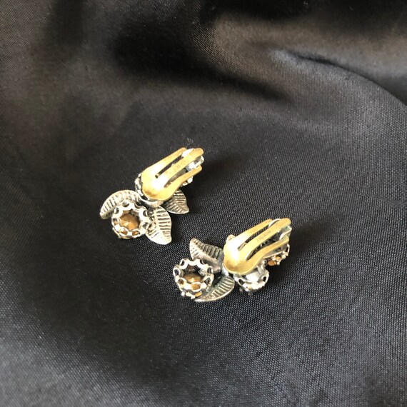 Beautiful rhinestone clip earrings Aurora Boreali… - image 5