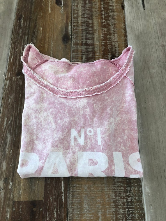 Pastel pink T-shirt with side pockets Vintage No … - image 10