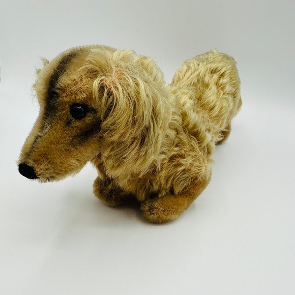 Steiff Dackel Hund Plüschtier OHNE Knopf im Ohr Vintage antik Waldi Wiener dog Steiff Germany antique