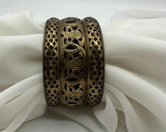 Cutout design bangles wide vintage bangle