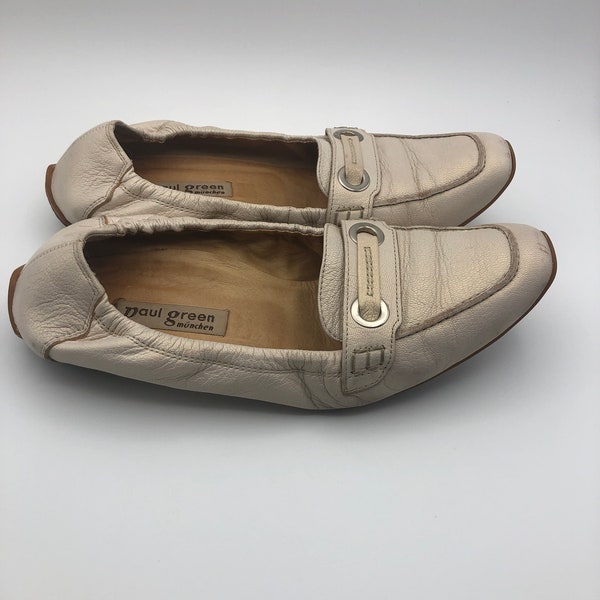 Loafer Mokassin Schuhe echt Leder, Paul Green München, Damen Ballerina Stil Vintage Damenschuhe