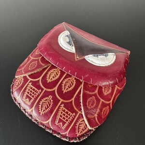 Leder Eule Geldbörse und Schlüsselanhänger Handarbeit Hand gestanzt, Portemonnaie, echtes Sattelleder, Hippie Boho wallet and keychain