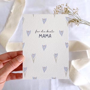 Postkarte "für die beste Mama" Krokus Aquarell A6 Karte Mama Mutter Postkarte Geburtstag Muttertag