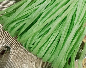 Raffia parelafwerking, zephyr groene kleur, 5 mm breed