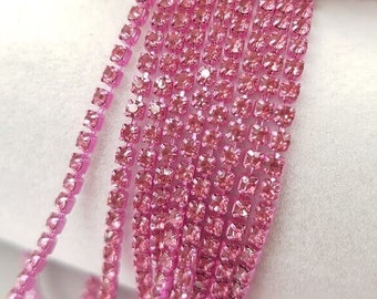 Dezelfde kleur strass-bekerketting, roze, SS6