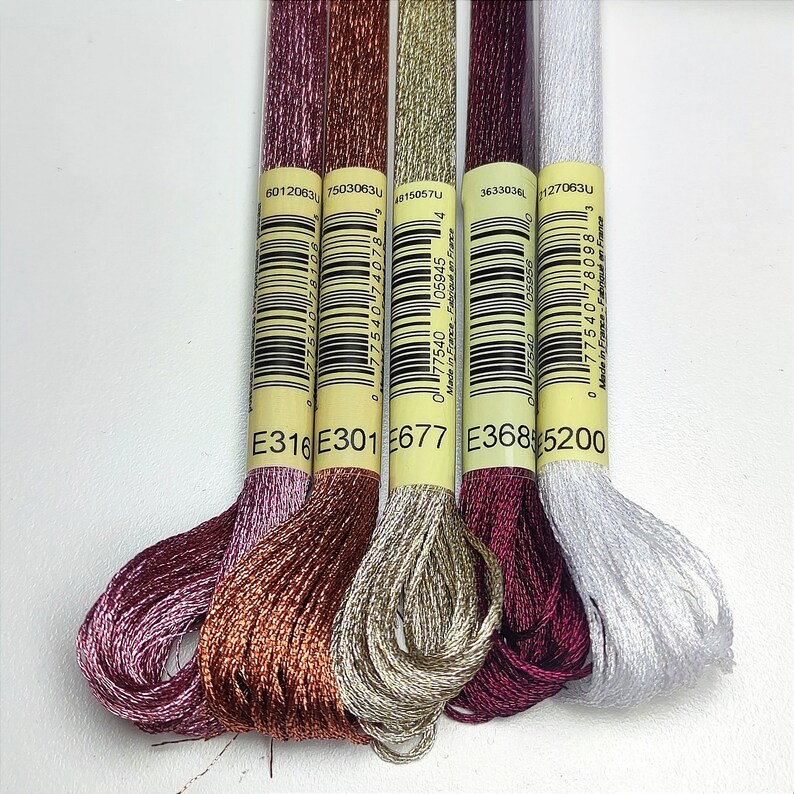 DMC Light Effects/Metallic Thread, Cross Stitch & Light Effects Embroidery Floss, DMC Embroidery Metallized Mouline, Color You Choose image 6