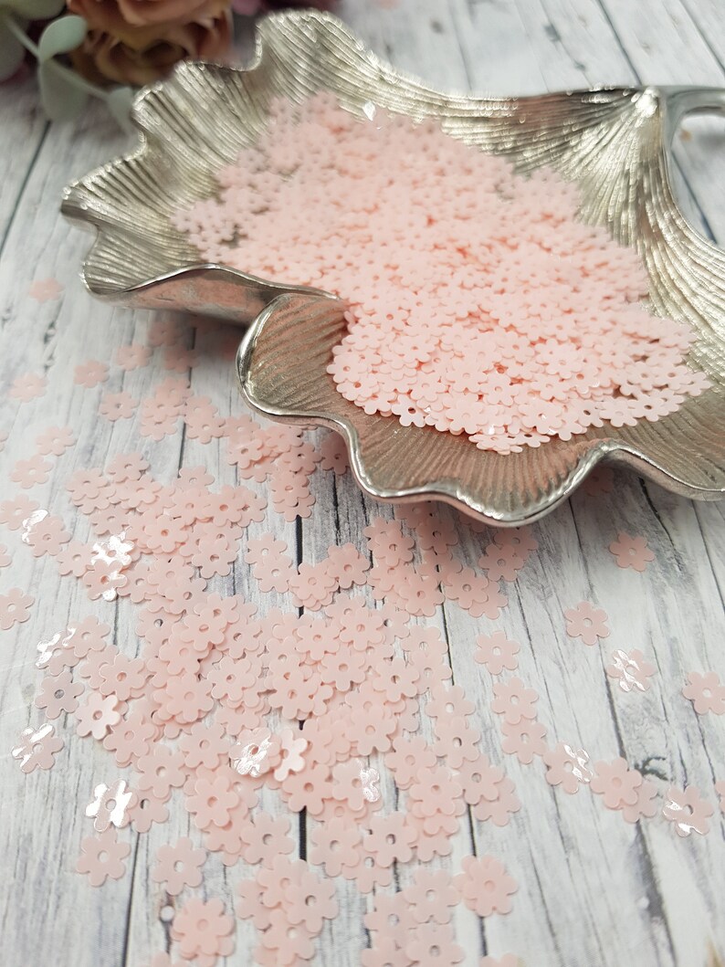 Baby Pink Color Six-Petals Flower \u201cRoselline\u201d 5mm Fantasy sequins #3344 Loose Flat SequinsPaillettes Andrea Bilics Premium Sequins