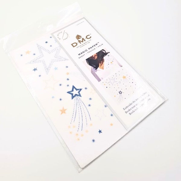 Papier magique DMC (toile soluble dans l'eau) motifs de couture préimprimés - Star Mix