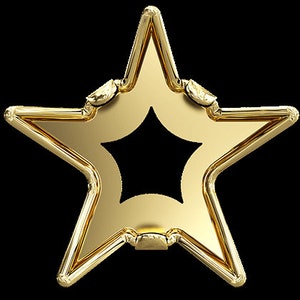 4745/S Swarovski Rivoli Star Tombac Settings, Gold Plated, 5-10 mm