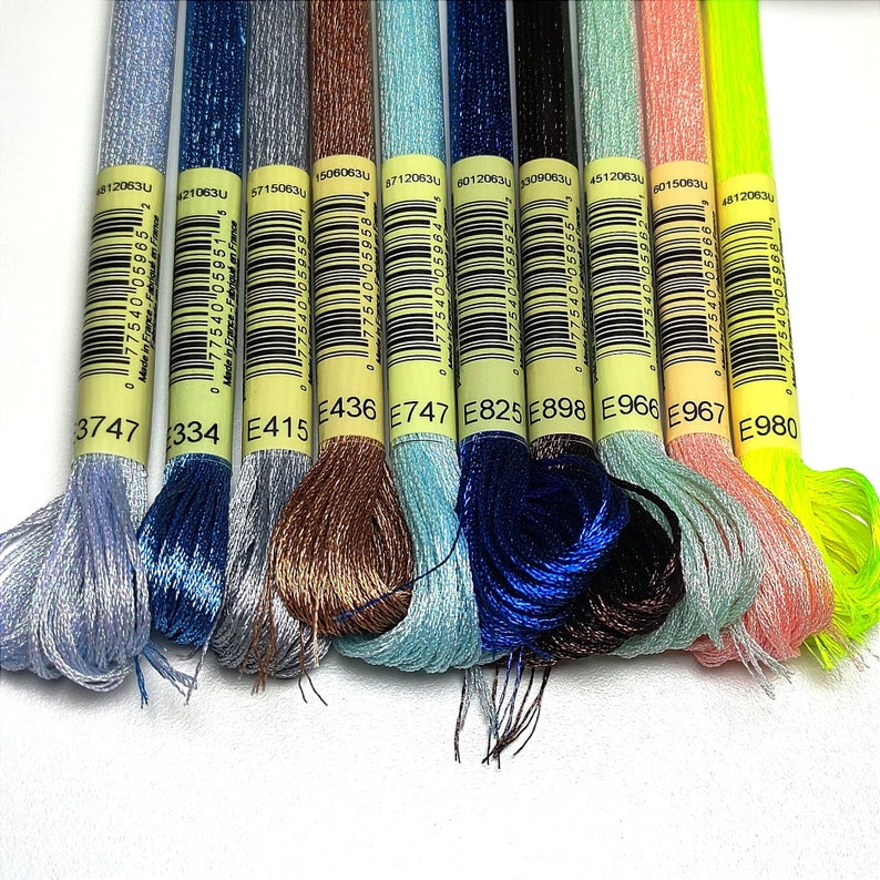 DMC Light Effects/Metallic Thread, Cross Stitch & Light Effects Embroidery Floss, DMC Embroidery Metallized Mouline, Color You Choose image 7