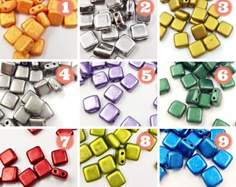 CzechMates Tile Beads, Size - 6x6mm, Color - You Choose