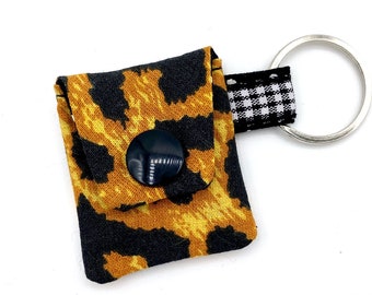 Leo Muster Chiptäschchen mit Chip Einkaufschiptasche Schlüsselanhänger aus Stoff Einkaufswagen-Chip