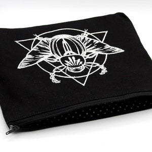Scarab Beetle Cosmetic Bag L Embroidered Black image 2
