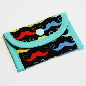 Mini headphone bag mustache colorful black