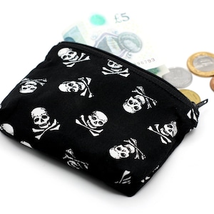 Calaveras Negro Mini Billetera Calaveras Halloween Billetera Negro Gótico
