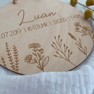 Wooden sign Birth of Floral Bouquet image 1