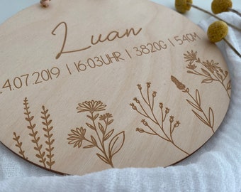Wooden sign "Birth of Floral Bouquet"