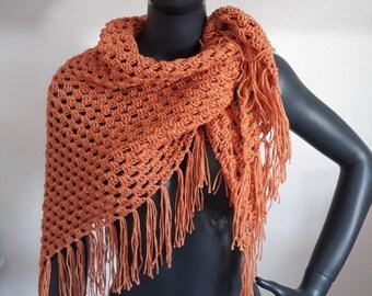 Triangular scarf boho (pumpkin)