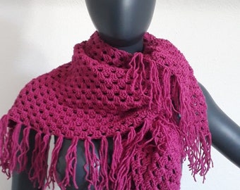 Dreieckstuch Boho (fuchsia)