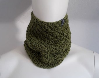 Snood Winter II (100% wool, olive green)