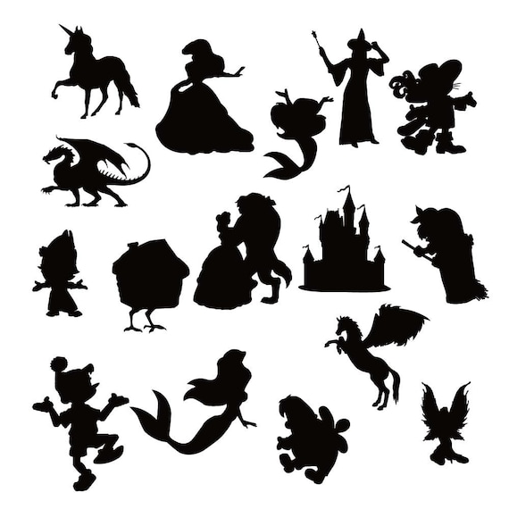 Disney SvgSilhouettes Bundle Disney Silhouettes Svg Bundle | Etsy