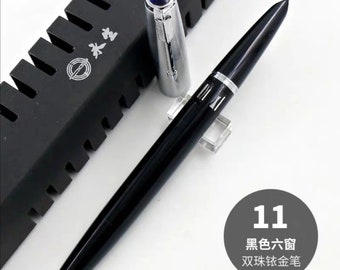 Pluma estilográfica Yongsheng 601: capuchón de acero Vacumatic, punta EF/F/Fude